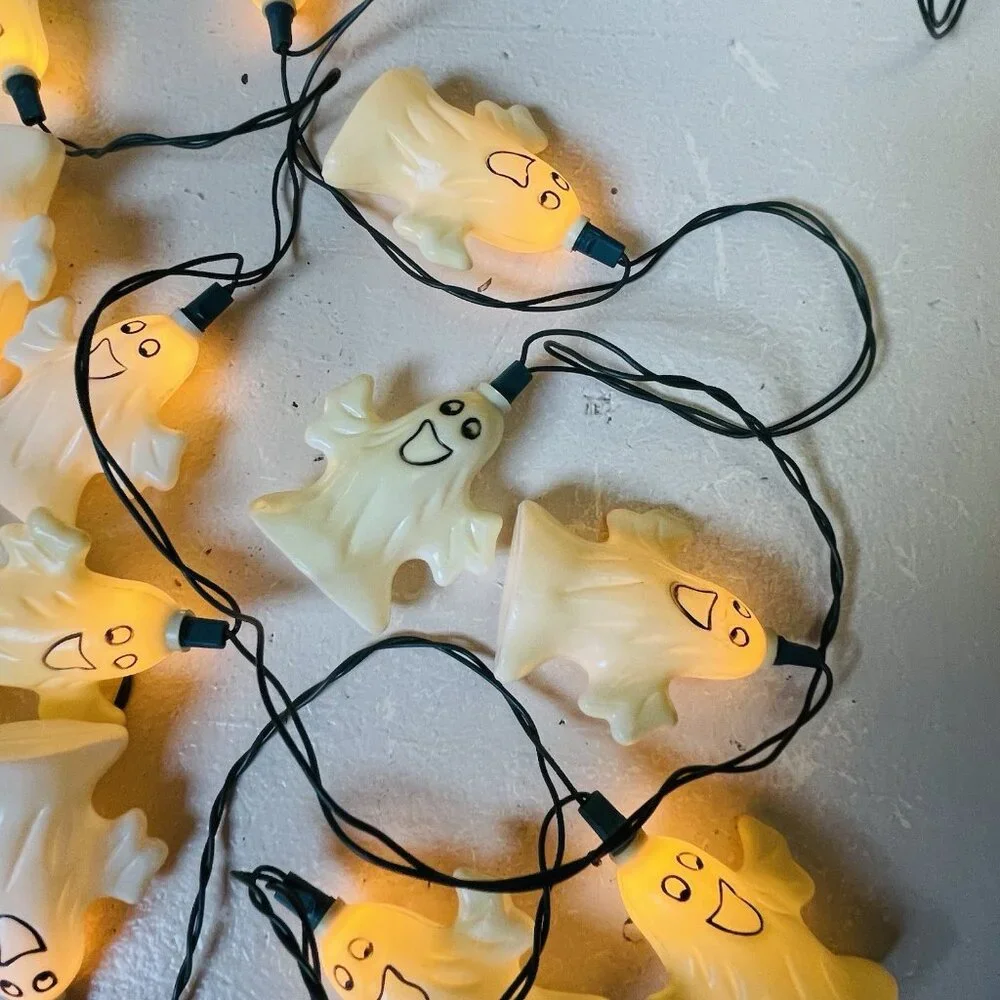Halloween Happy Ghost String Lights Set of 20‎ Extra 3 One Needs Bulb